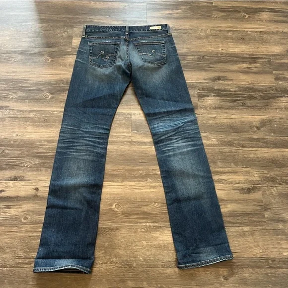 Ag Adriano Goldschmied Blue Straight Jeans Distressed - Picture 2 of 6